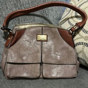 Simply Noelle Brown Shoulder Bag with Hobo Shape and Gold Hardware